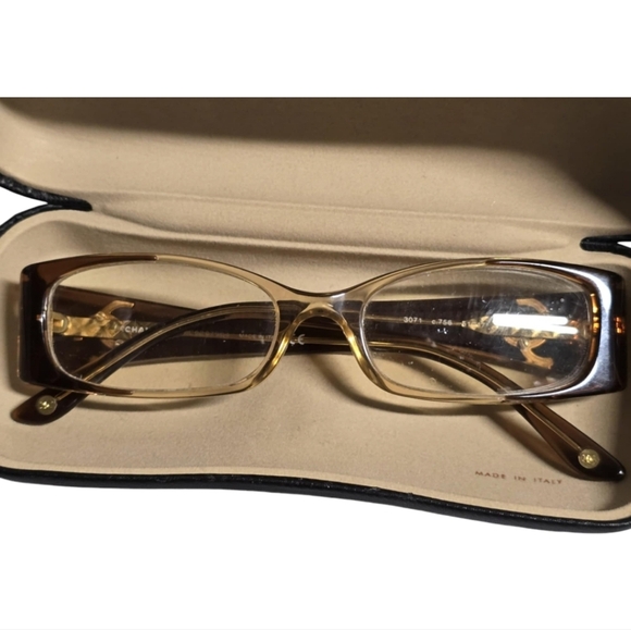 Chanel Eyeglasses Frames 3071 C757 Brown Rectangular With Hard Case and Box - Picture 1 of 16